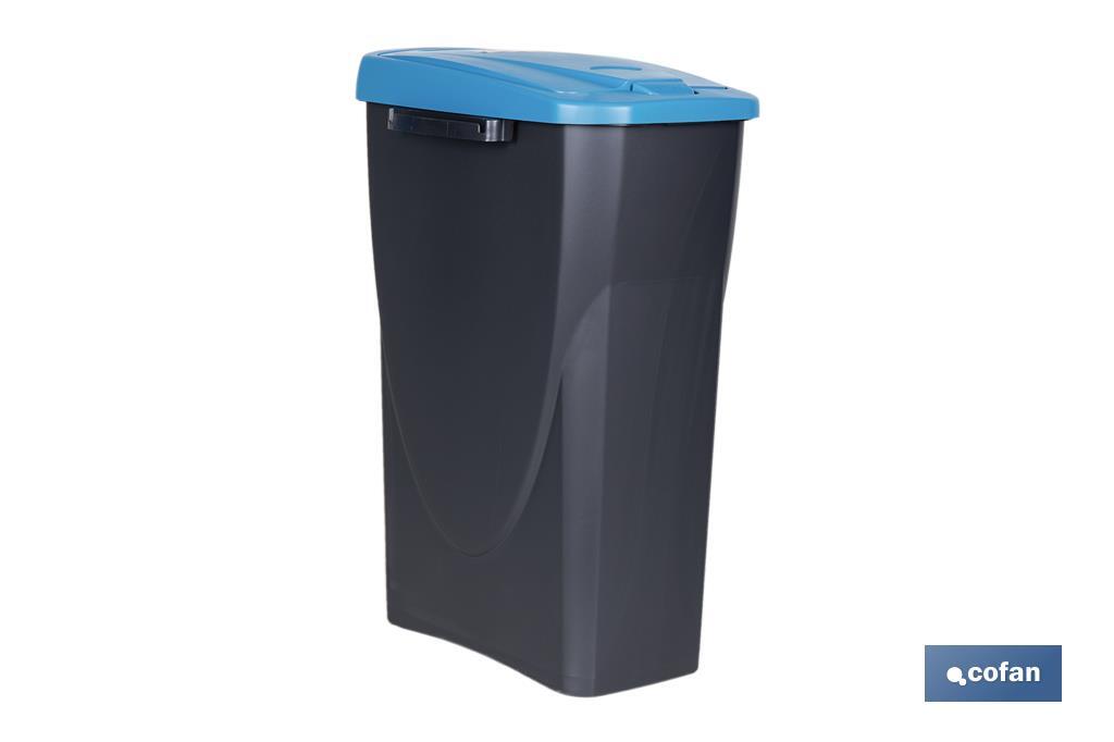CUBO DE BASURA PARA RECICLAR 25 LITROS  COLOR AZUL 21.5 X 36 X 51 CM