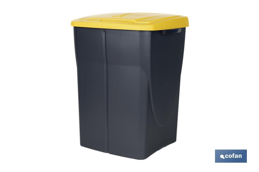 CUBO DE BASURA PARA RECICLAR 45 LITROS  COLOR AMARILLO 36.5 X 36 X 51  CM