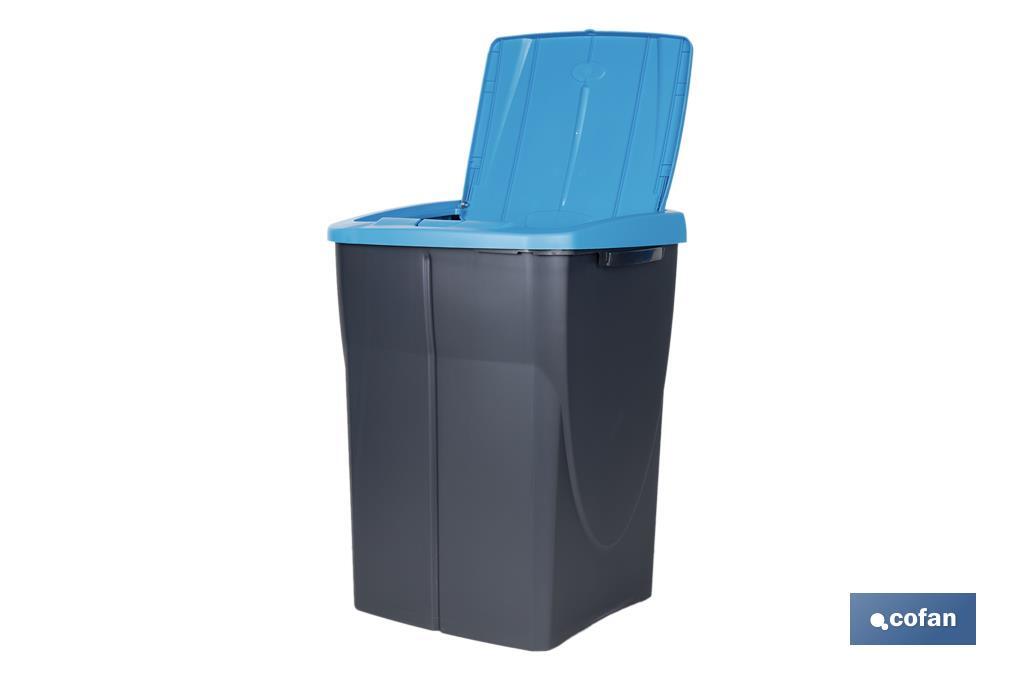 CUBO DE BASURA PARA RECICLAR 45 LITROS  COLOR AZUL 36.5 X 36 X 51  CM
