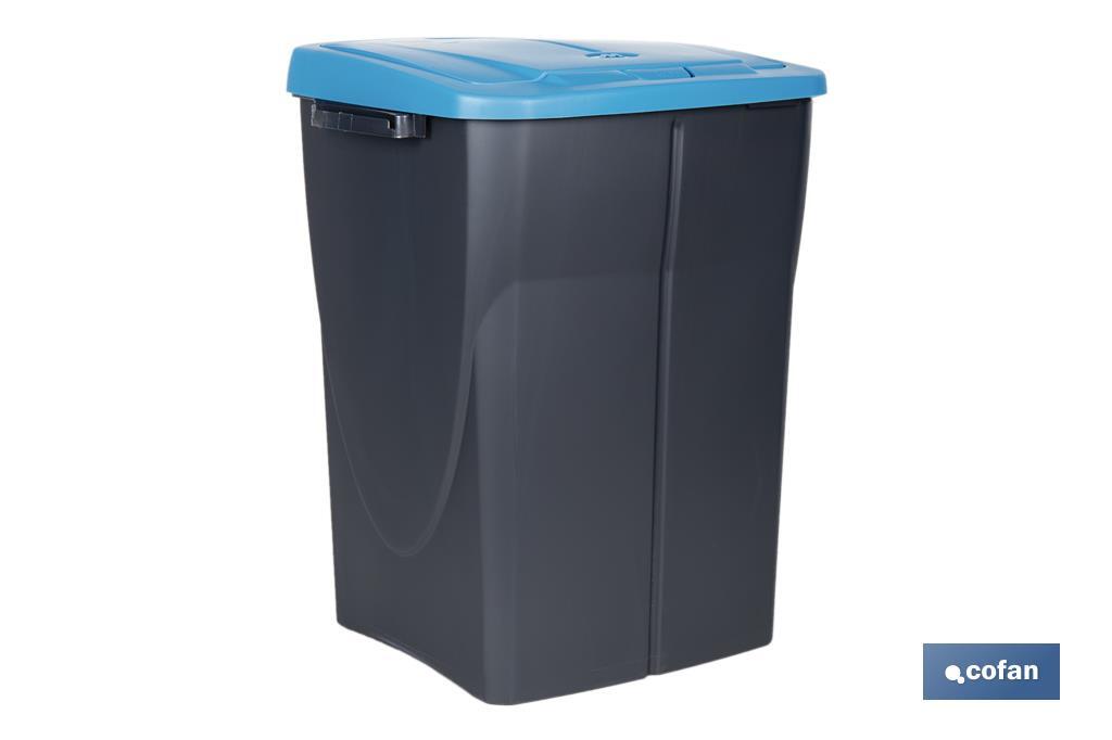 CUBO DE BASURA PARA RECICLAR 45 LITROS  COLOR AZUL 36.5 X 36 X 51  CM