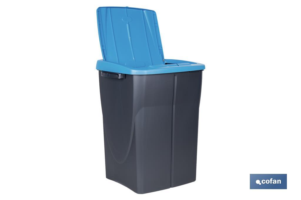 CUBO DE BASURA PARA RECICLAR 45 LITROS  COLOR AZUL 36.5 X 36 X 51  CM