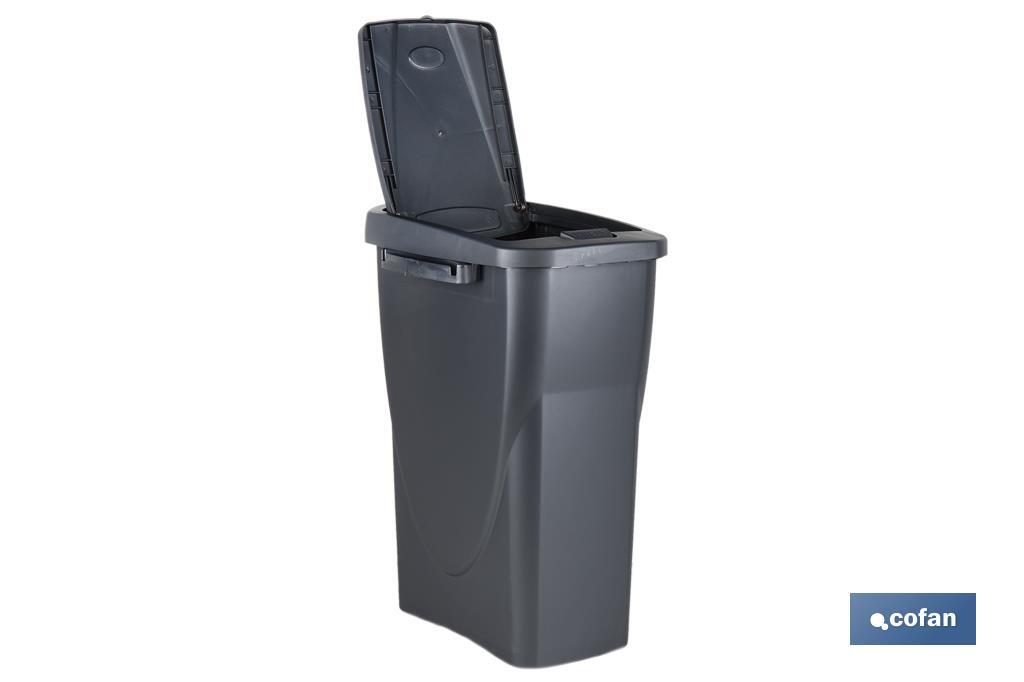 CUBO DE BASURA PARA RECICLAR 15 LITROS  COLOR GRIS 20 X 31 X 42 CM