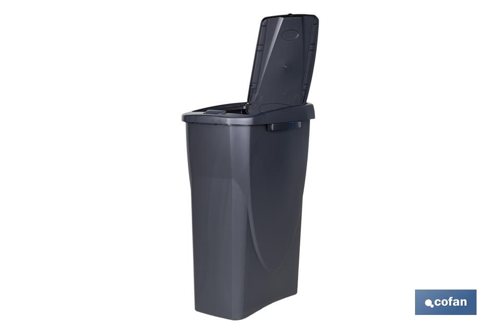 CUBO DE BASURA PARA RECICLAR 25 LITROS  COLOR GRIS 21.5 X 36 X 51 CM