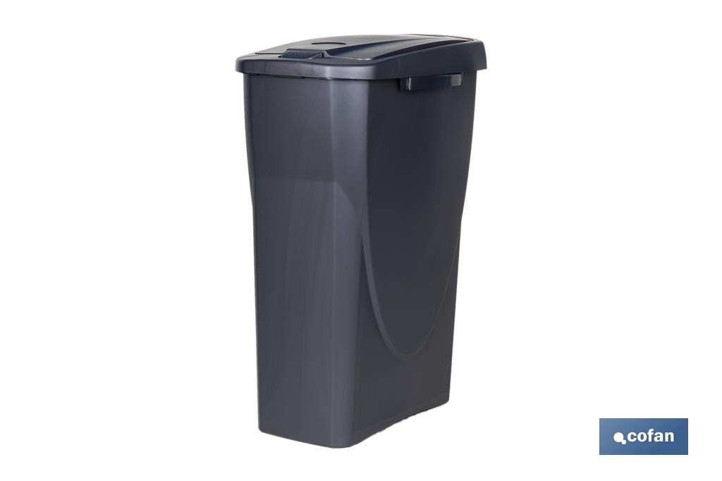 CUBO DE BASURA PARA RECICLAR 25 LITROS  COLOR GRIS 21.5 X 36 X 51 CM