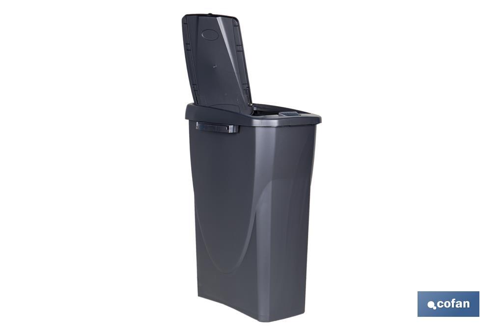 CUBO DE BASURA PARA RECICLAR 25 LITROS  COLOR GRIS 21.5 X 36 X 51 CM