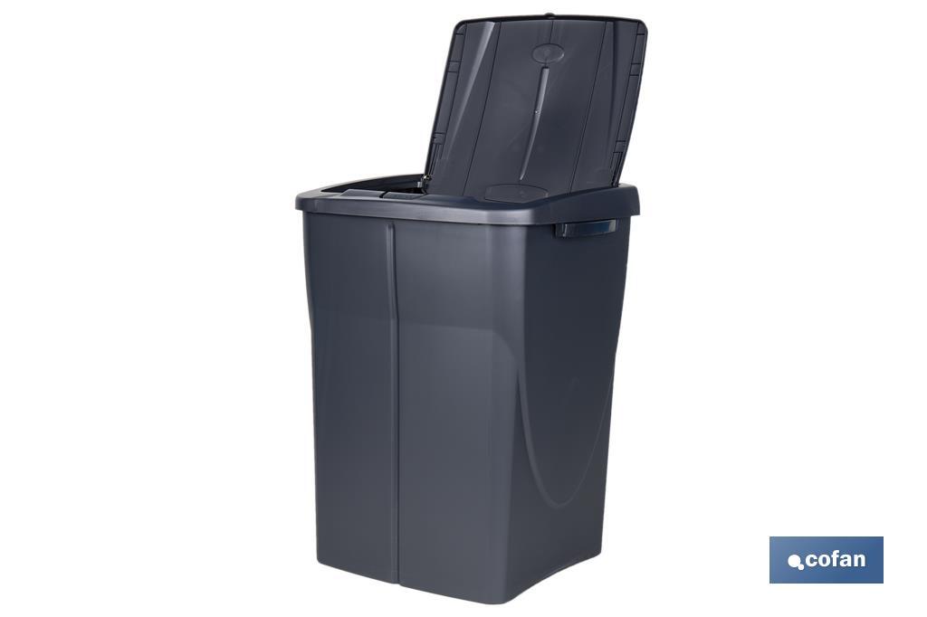 CUBO DE BASURA PARA RECICLAR 45 LITROS  COLOR GRIS 36.5 X 36 X 51  CM