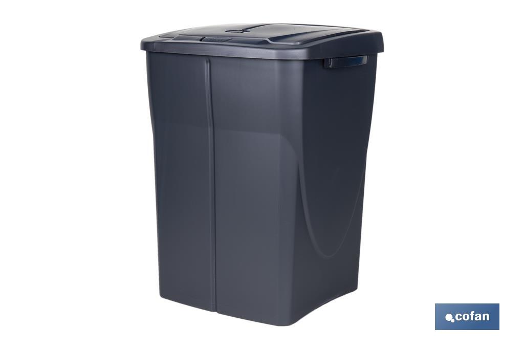CUBO DE BASURA PARA RECICLAR 45 LITROS  COLOR GRIS 36.5 X 36 X 51  CM