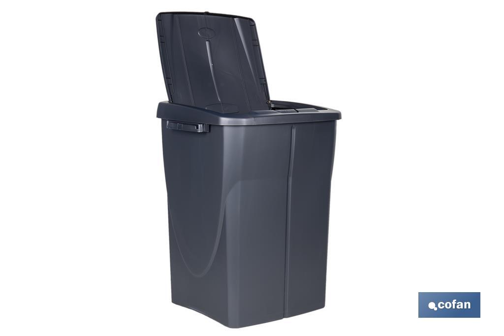 CUBO DE BASURA PARA RECICLAR 45 LITROS  COLOR GRIS 36.5 X 36 X 51  CM