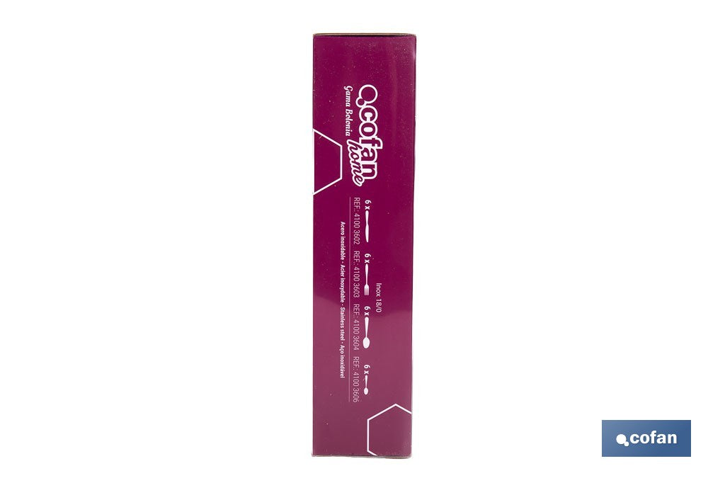CUBERTERIA INOX MODELO BOLONIA 24 pcs C-18/0 2 mm