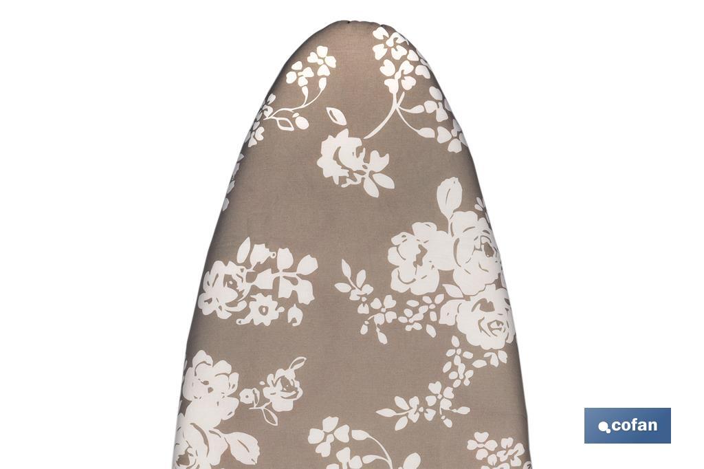 FUNDA TABLA PLANCHAR ACOLCHADA 140X60 FLORES BLANCAS