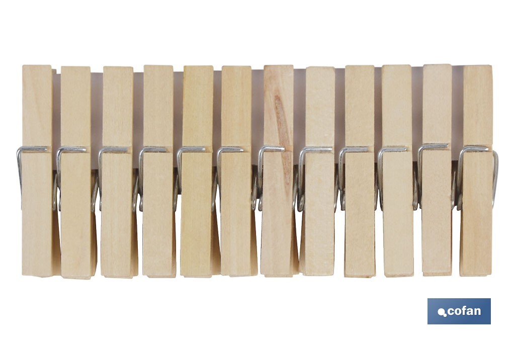 PACK 24 UDS PINZAS MADERA PRIMERA CALIDAD 7cm