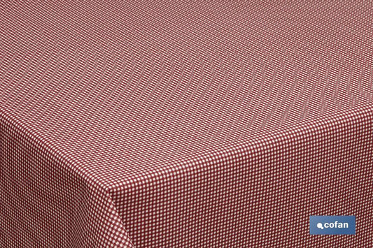 ROLLO  MANTEL ANTIMANCHAS RESINADO 1,40 x 20m 50% ALG/50% POL. CUADRITOS