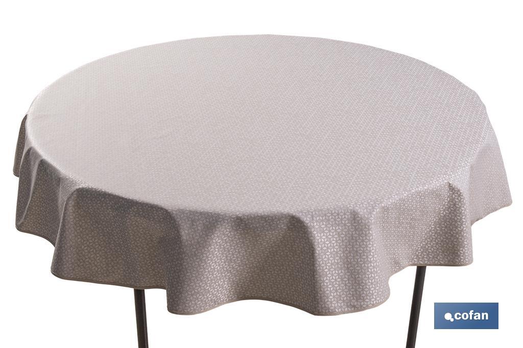 MANTEL REDONDO PÉTALOS ANTIMANCHAS RESINADO JACQUARD CONFECCIONADO 50 % ALGODÓN 50 % POLIÉSTER 1,60 M