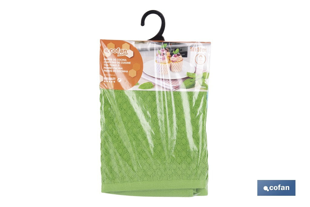 PACK 2 PAÑOS COCINA 50x50 VERDE/AZUL