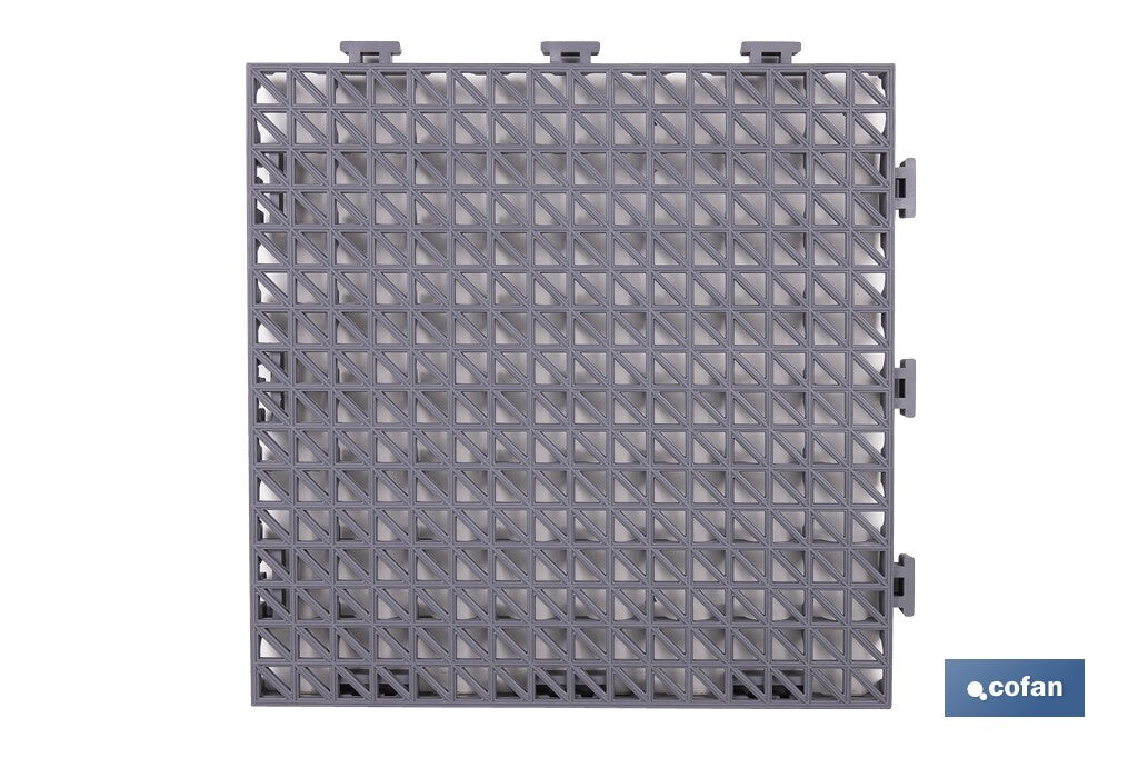 SET DE 4 UDS. LOSETA ALVEOLADA GRIS CLARO DE PVC 33 X 33 X 2 CM
