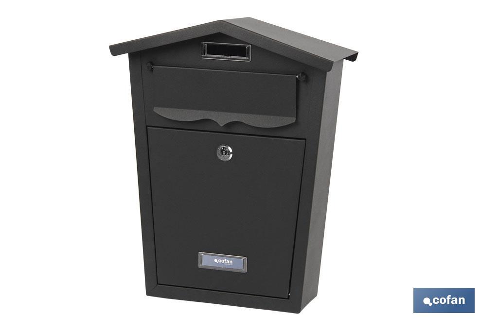 BUZÓN CORREO EXTERIOR NEGRO MODELO GARDEN 360x290x105mm