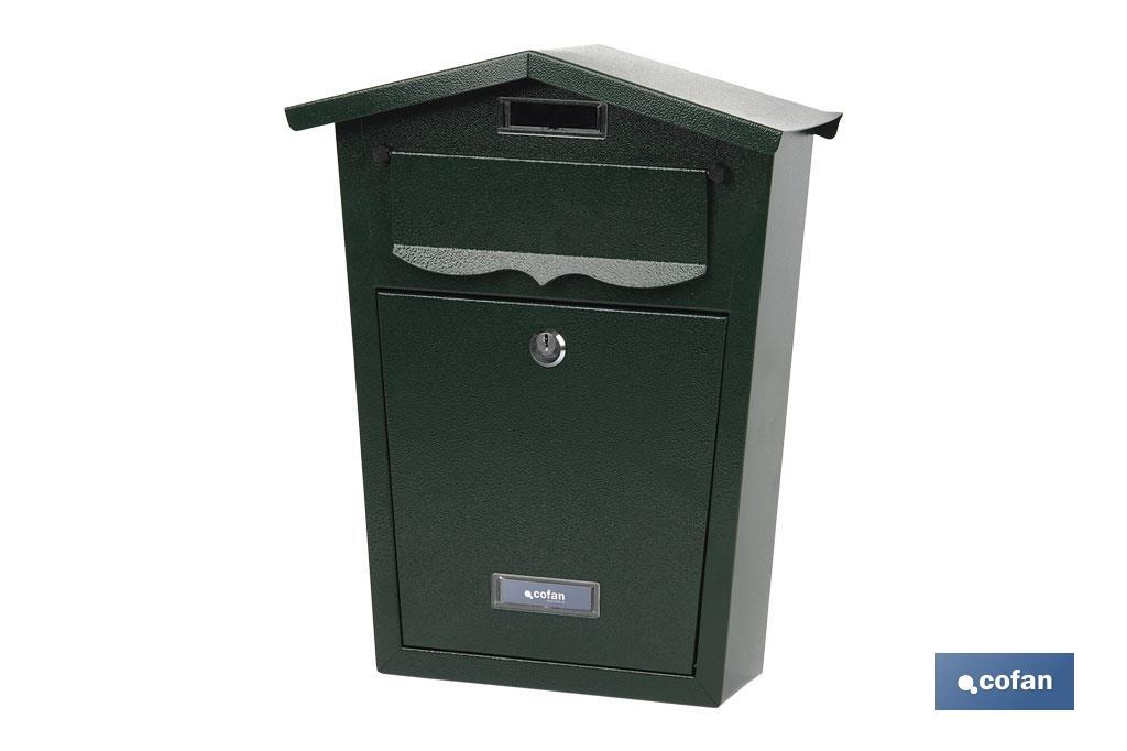 BUZÓN CORREO EXTERIOR VERDE MODELO GARDEN 360x290x105mm