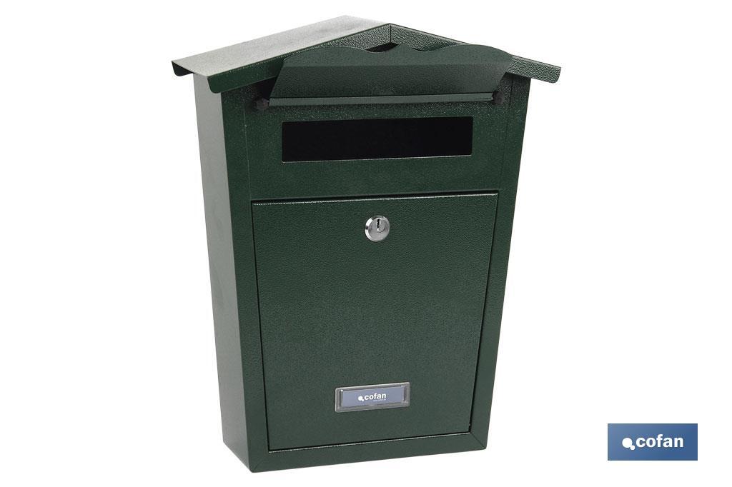 BUZÓN CORREO EXTERIOR VERDE MODELO GARDEN 360x290x105mm