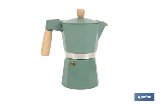 CAFETERA ITALIANA DE INDUCCIÓN VERDE 6 TAZAS