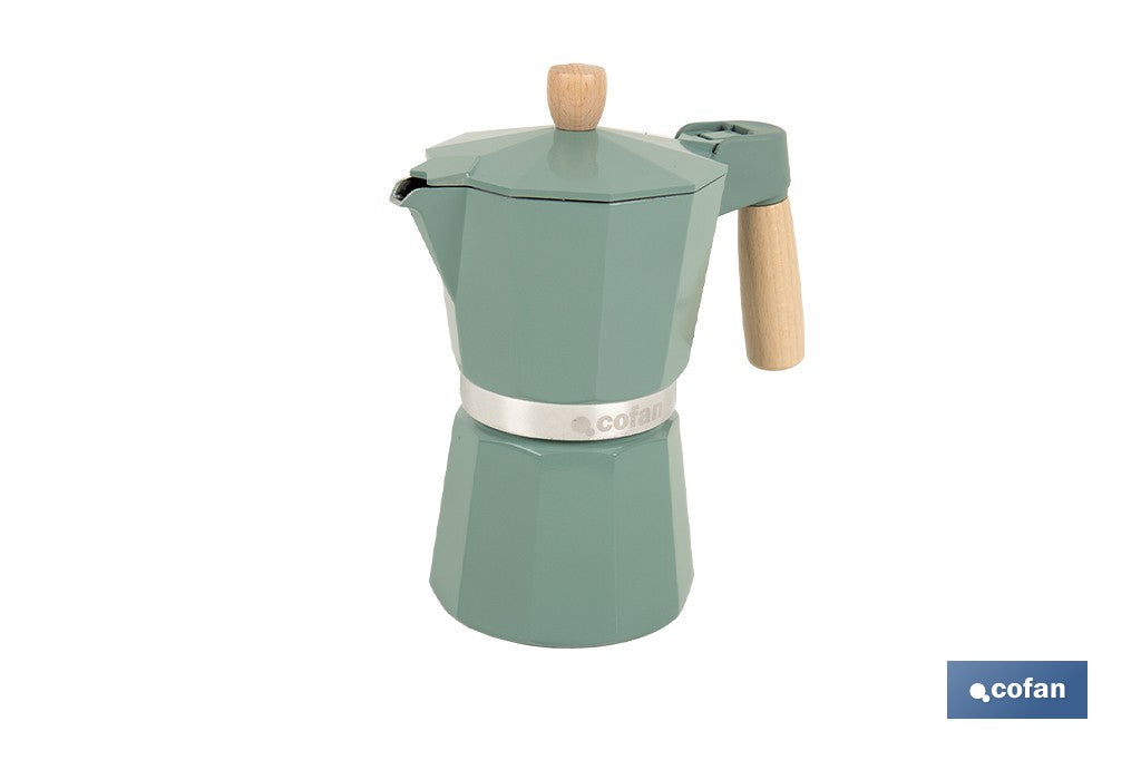 CAFETERA ITALIANA DE INDUCCIÓN VERDE 6 TAZAS