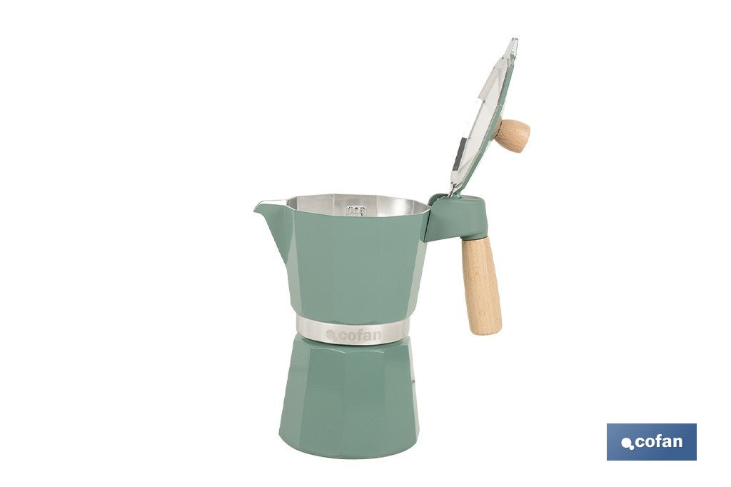 CAFETERA ITALIANA DE INDUCCIÓN VERDE 6 TAZAS