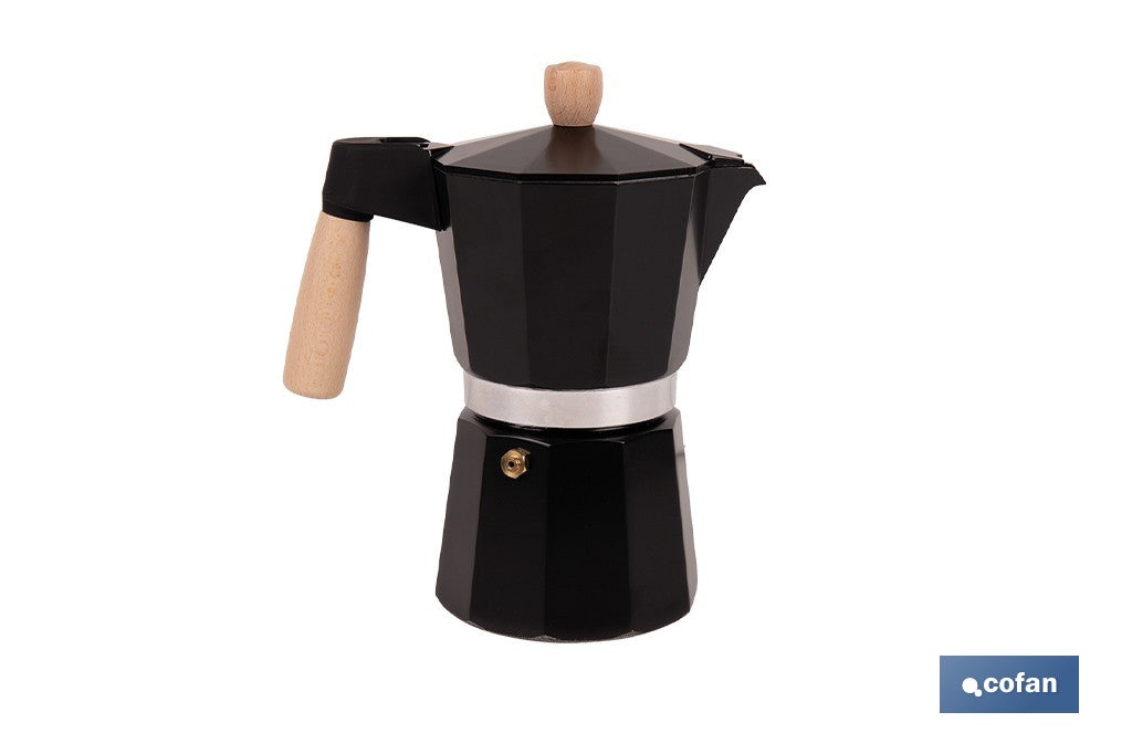 CAFETERA ITALIANA DE INDUCCIÓN NEGRA 6 TAZAS