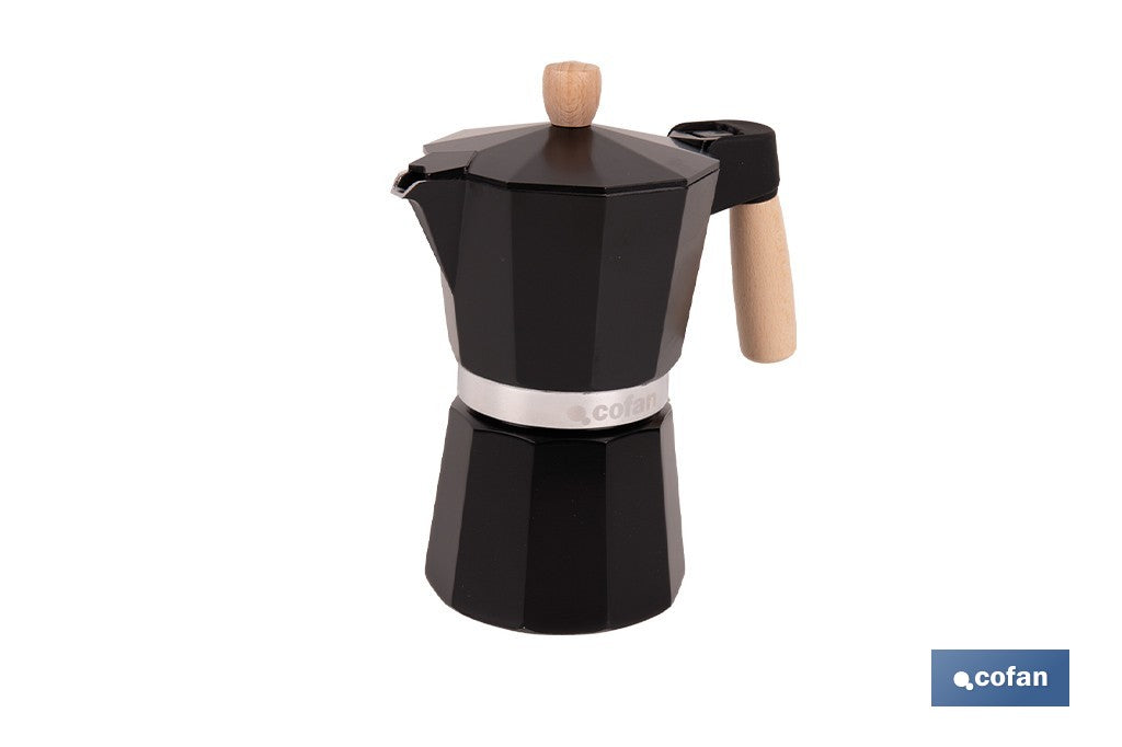 CAFETERA ITALIANA DE INDUCCIÓN NEGRA 6 TAZAS