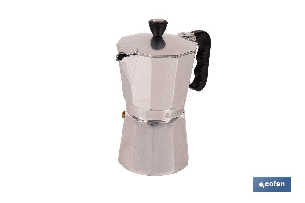 CAFETERA ITALIANA DE ALUMINIO PARA INDUCCIÓN 6 TAZAS