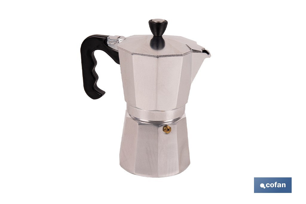 CAFETERA ITALIANA DE ALUMINIO PARA INDUCCIÓN 6 TAZAS