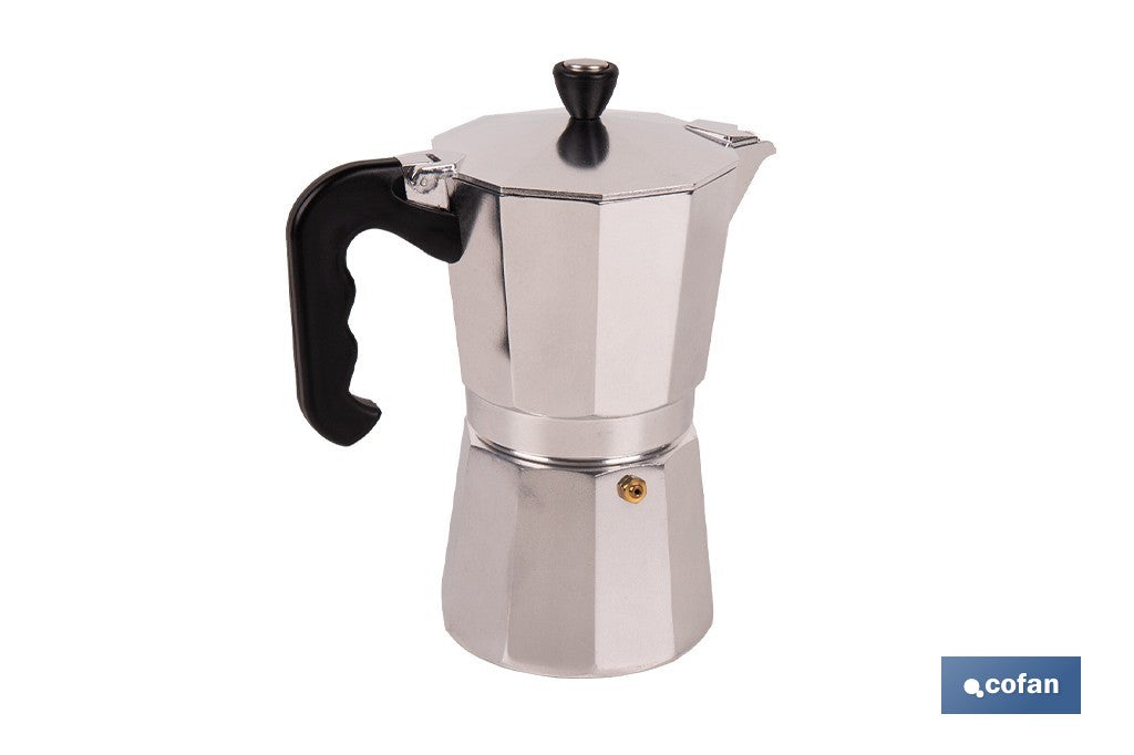CAFETERA ITALIANA DE ALUMINIO PARA INDUCCIÓN 9 TAZAS