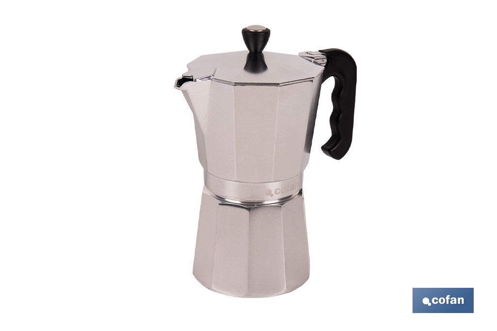 CAFETERA ITALIANA DE ALUMINIO PARA INDUCCIÓN 9 TAZAS