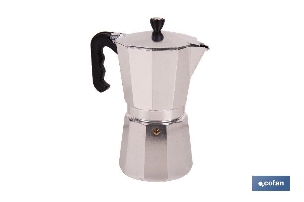 CAFETERA ITALIANA DE ALUMINIO PARA INDUCCIÓN 12 TAZAS
