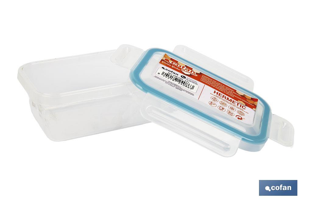 FIAMBRERA AZUL RECTANGULAR CON JUNTA BI-MATERIA MODELO YUBA 1,4 L