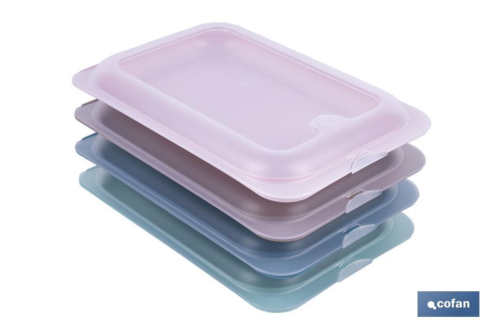 PACK DE 4 PORTAEMBUTIDOS APILABLES CREMA, AZUL, VERDE, NUDE 25 X 17 X 3 CM