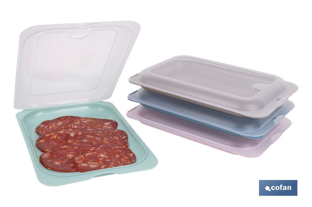 PACK DE 4 PORTAEMBUTIDOS APILABLES CREMA, AZUL, VERDE, NUDE 25 X 17 X 3 CM