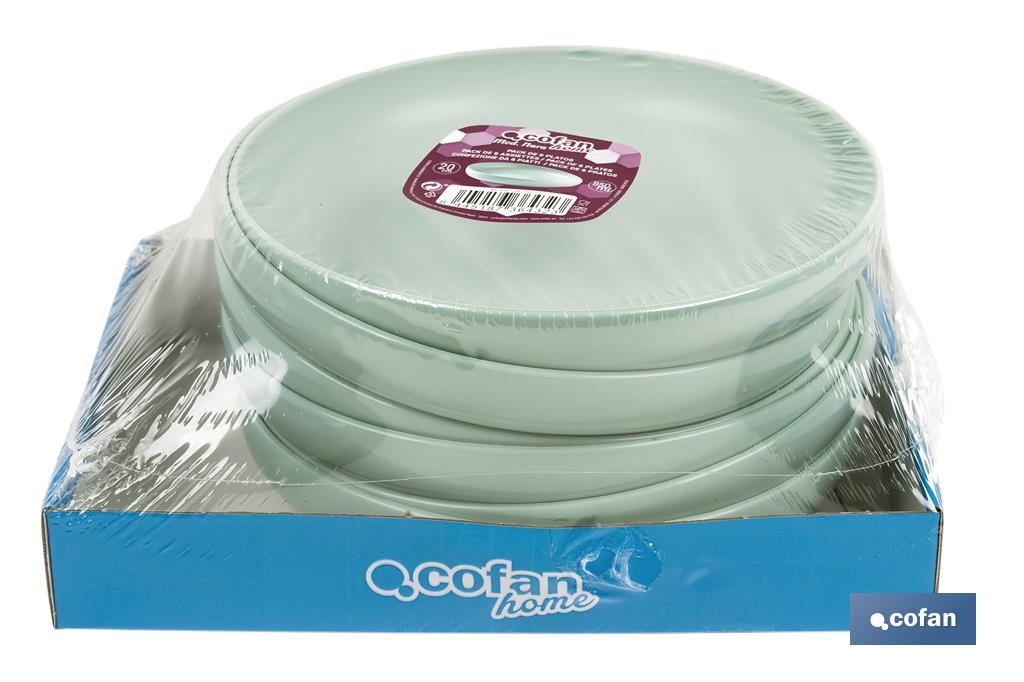 PLATO VERDE AGUA 20cm MODELO NARA 850ml