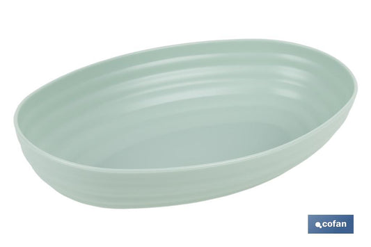 FUENTE OVALADA VERDE AGUA 24X16X5.5cm MODELO NARA 1080ml