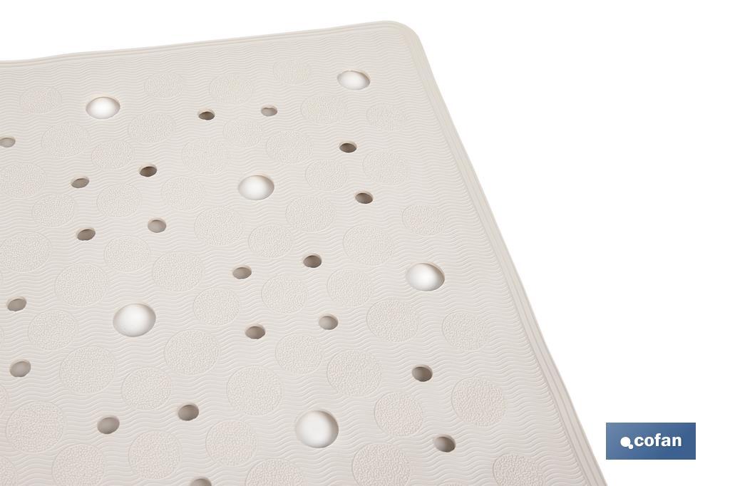 ALFOMBRA ANTIDESLIZANTE CON VENTOSAS  BAÑERA/DUCHA BLANCO 53 X 53 cm