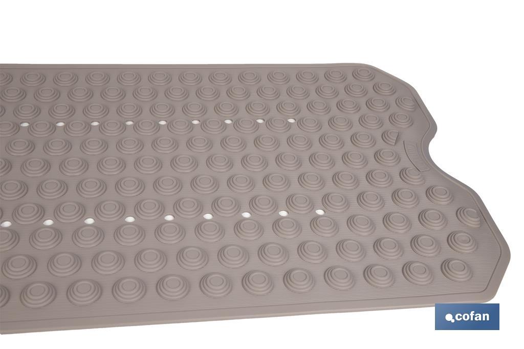ALFOMBRA PLUS ANTIDESLIZANTE CON VENTOSAS BAÑERA/DUCHA BEIS PIEDRA 40 X104 cm