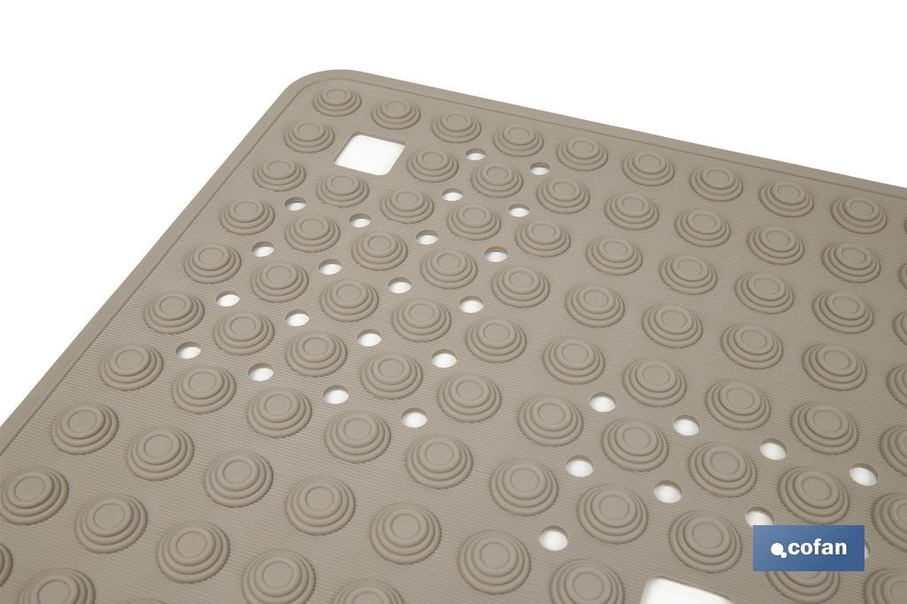 ALFOMBRA PLUS  ANTIDESLIZANTE CON VENTOSAS BAÑERA/ DUCHA BEIS PIEDRA 60 X 60 cm