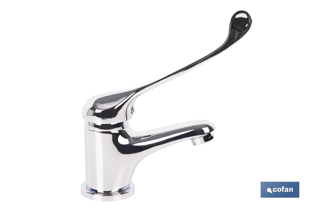 GRIFO DE LAVABO MONOMANDO CON MANETA HIGIENICA