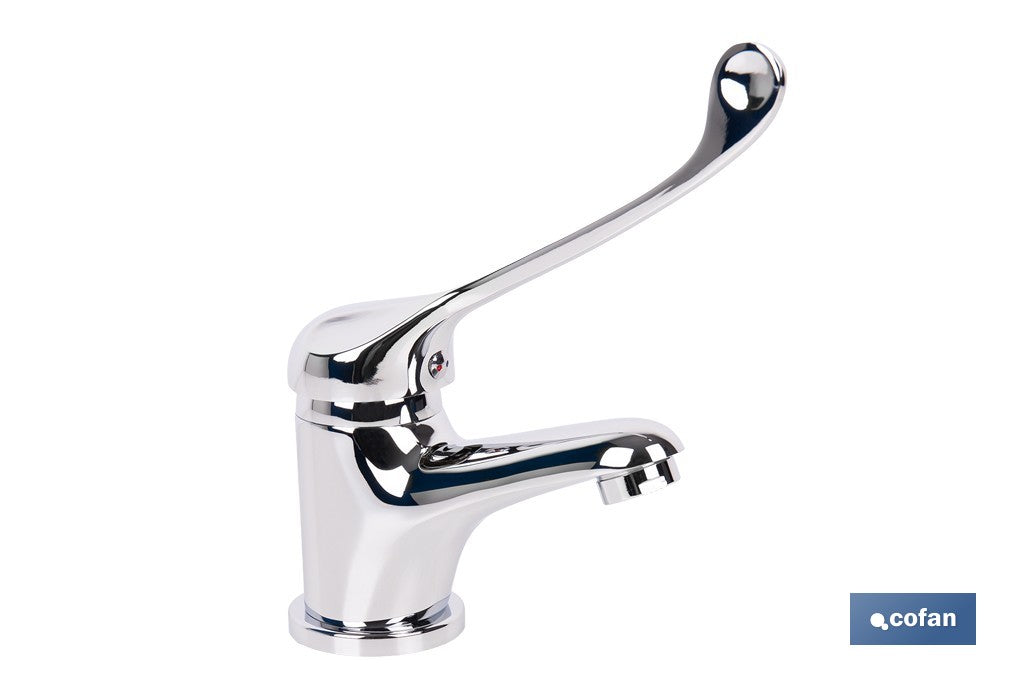 GRIFO DE LAVABO MONOMANDO CON MANETA HIGIENICA