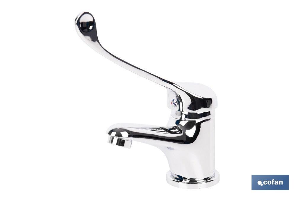 GRIFO DE LAVABO MONOMANDO CON MANETA HIGIENICA