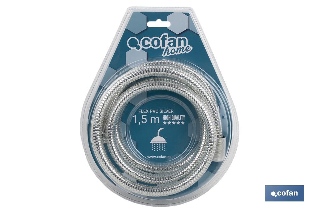 FLEXO DUCHA PVC PLATA/LATÓN 1,5M