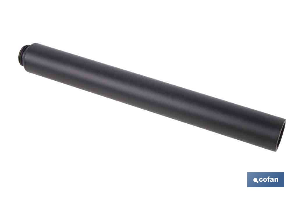 TUBO ALARGADOR DE DUCHA NEGRO M18 Ø24 200 MM