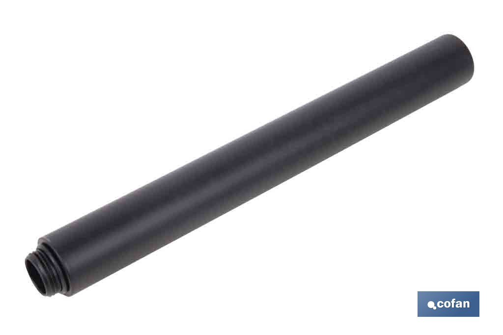 TUBO ALARGADOR DE DUCHA NEGRO M18 Ø24 200 MM