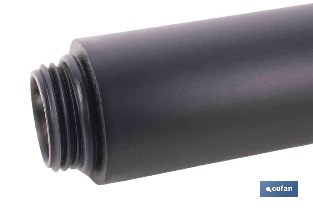 TUBO ALARGADOR DE DUCHA NEGRO M18 Ø24 400 MM