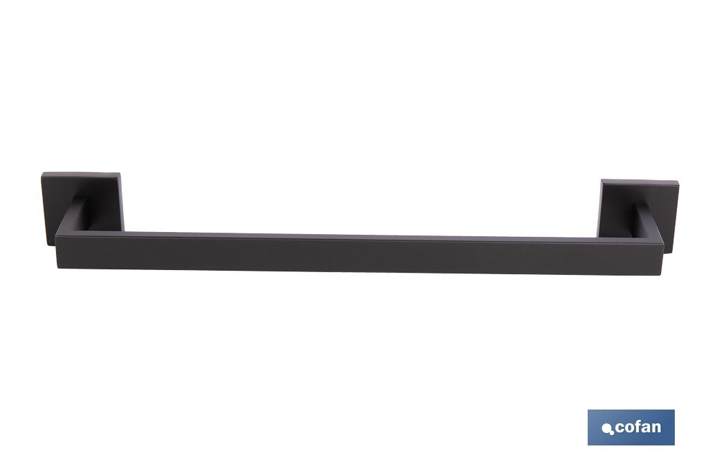 TOALLERO NEGRO MATE DE ACERO CON DISEÑO CUADRADO GAMA FAIAL 45 X 8 X 5,5 CM