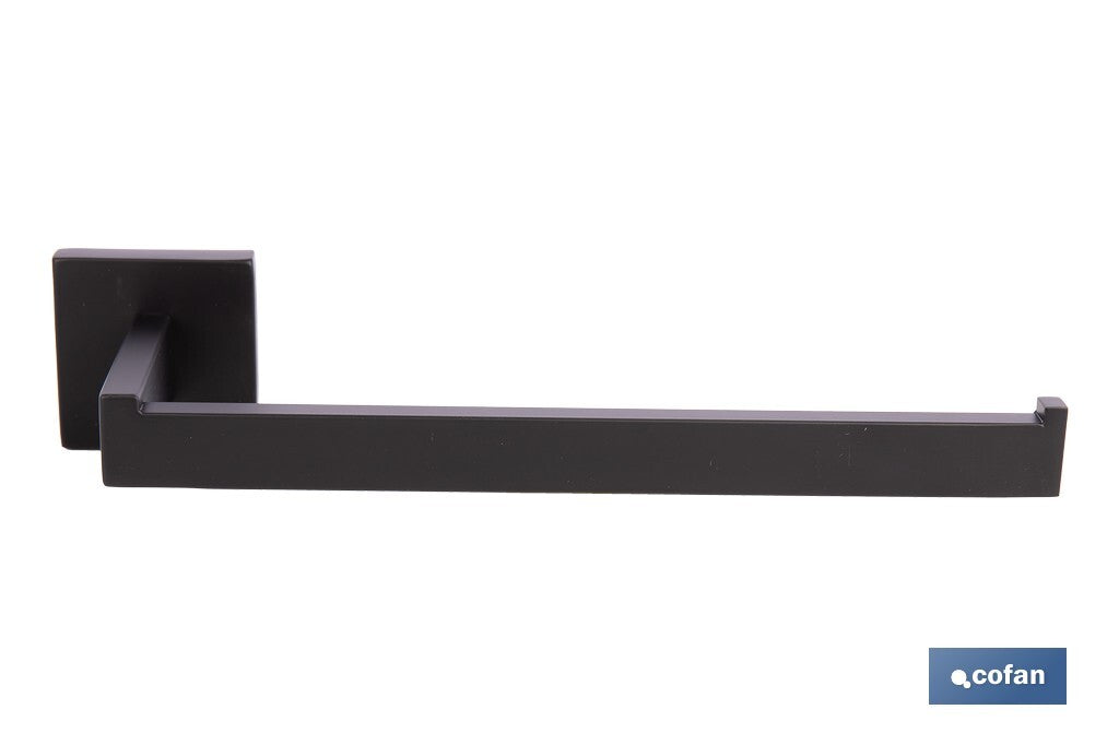 TOALLERO NEGRO MATE DE ACERO CON DISEÑO CUADRADO GAMA FAIAL 27 X 8 X 5,5 CM