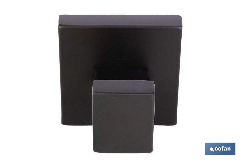 PERCHA NEGRA MATE DE ACERO CON DISEÑO CUADRADO GAMA FAIAL 5,5 X 6 X 5,5 CM